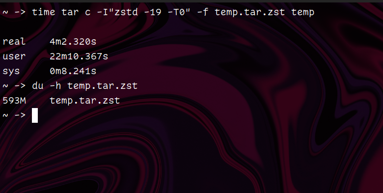 zstd (Level 19) compression