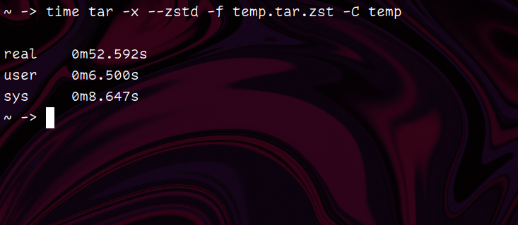 zstd (Level 3) extraction